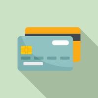 Bank card personal information icon, flat style vector