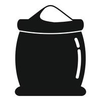 Open flour sack icon, simple style vector