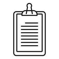 Document clipboard icon, outline style vector