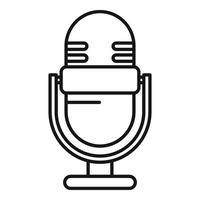 Podcast home microphone icon, outline style vector