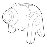 Circus cannon icon, outline style vector