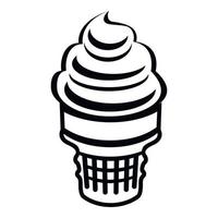 Ice cream in waffle cup icon, outline style vector