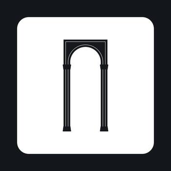 Rectangular arch icon, simple style vector