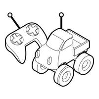 Control remote car toy, outline style vector