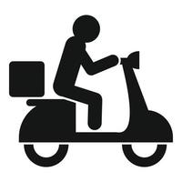 icono de entrega a domicilio de scooter, estilo simple vector