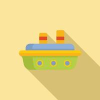 Rubber ship icon, flat style vector