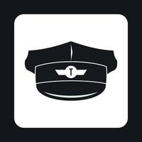 Cap taxi driver icon, simple style vector
