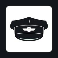 Cap taxi driver icon, simple style vector