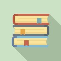 Syllabus book stack icon, flat style vector