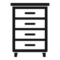 Wood drawer icon, simple style vector