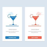 Cocktail Juice Lemon  Blue and Red Download and Buy Now web Widget Card Template vector