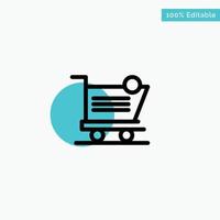 Cart Shopping Shipping Item Store turquoise highlight circle point Vector icon