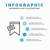 Mark Tag Sign Text Line icon with 5 steps presentation infographics Background vector