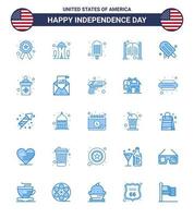 Modern Set of 25 Blues and symbols on USA Independence Day such as cream entrance cream day doors Editable USA Day Vector Design Elements