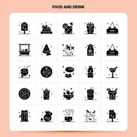 sólido 25 conjunto de iconos de comida y bebida diseño de estilo de glifo vectorial conjunto de iconos negros diseño de ideas de negocios web y móvil ilustración vectorial vector