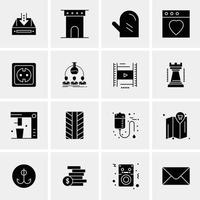 16 iconos universales de negocios vector ilustración de icono creativo para usar en proyectos relacionados con la web y dispositivos móviles