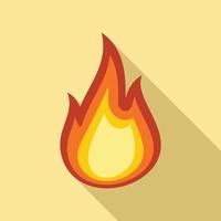 icono de antorcha de llama de fuego, tipo plano vector