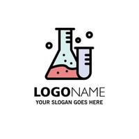 Flask Tube Lab Science Business Logo Template Flat Color vector