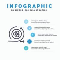 Modeling Api Modeling Science Line icon with 5 steps presentation infographics Background vector