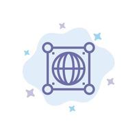 Globe Global World Science Blue Icon on Abstract Cloud Background vector