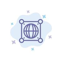 Globe Global World Science Blue Icon on Abstract Cloud Background vector