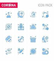 Coronavirus awareness icons 16 Blue icon Corona Virus Flu Related such as diagnosis virus dirty bomb virus viral coronavirus 2019nov disease Vector Design Elements