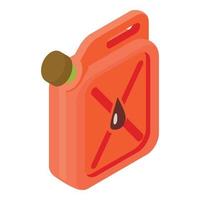 Red jerrycan with oil drop icon isometric 3d style vector