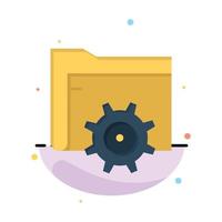 Folder Setting Gear Computing Abstract Flat Color Icon Template vector