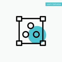 Abstract Design Online turquoise highlight circle point Vector icon