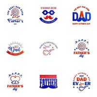 Happy Fathers Day Appreciation Vector Text Banner 9 Blue and red Background for Posters Flyers Marketing Greeting Cards Editable Vector Design Elements