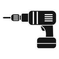 Electric drill icon, simple style vector