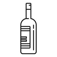 icono de botella de vino, estilo de contorno vector