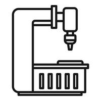 icono de la máquina de fresado de fábrica, estilo de esquema vector