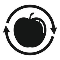 Apple digestion icon, simple style vector