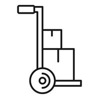 Parcel cart home delivery icon, outline style vector