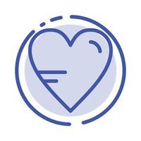 Heart Love Study Education Blue Dotted Line Line Icon vector
