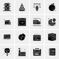 16 iconos universales de negocios vector ilustración de icono creativo para usar en proyectos relacionados con la web y dispositivos móviles