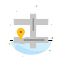 Map Navigation Pin Abstract Flat Color Icon Template vector