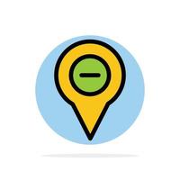 Location Map Navigation Pin minus Abstract Circle Background Flat color Icon vector