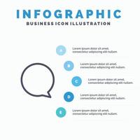 Chat Instagram Interface Line icon with 5 steps presentation infographics Background vector