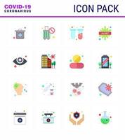 Coronavirus 2019nCoV Covid19 Prevention icon set eyesight virus test disease warning viral coronavirus 2019nov disease Vector Design Elements