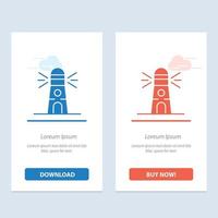 Lighthouse Building Navigation House  Blue and Red Download and Buy Now web Widget Card Template vector