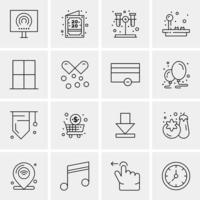 16 iconos universales de negocios vector ilustración de icono creativo para usar en proyectos relacionados con la web y dispositivos móviles