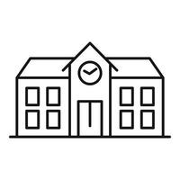 Inclusive school building icon, outline style vector