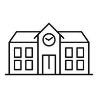 Inclusive school building icon, outline style vector