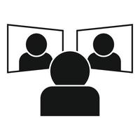 Business video call icon, simple style vector