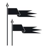 Ancient battle flags icon, simple style vector