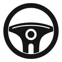 Automobile steering wheel icon, simple style vector