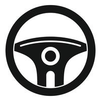 Automobile steering wheel icon, simple style vector