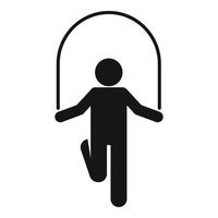 Gym jump rope icon, simple style vector